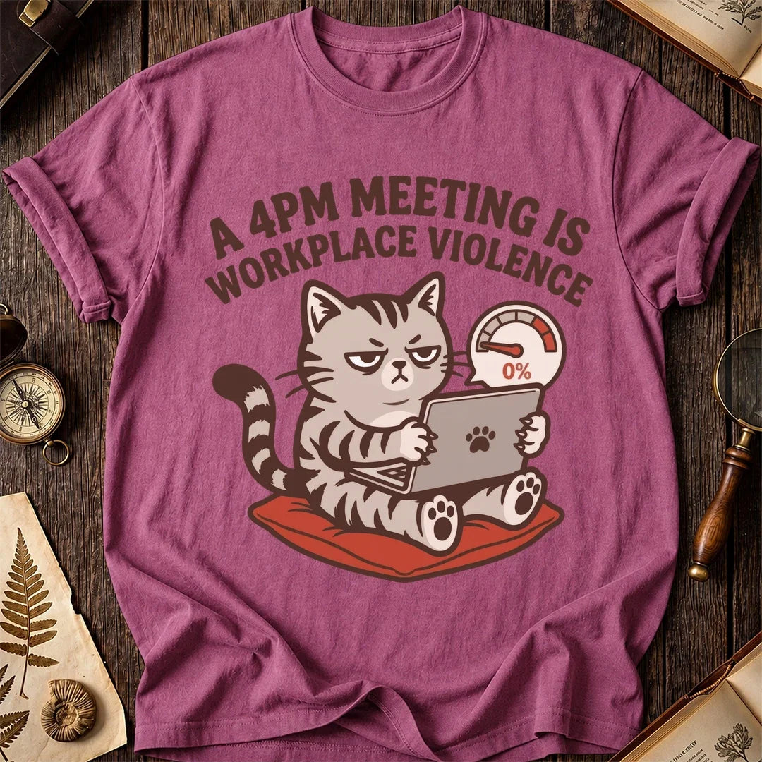 4PM Meeting Cat T-Shirt product image 3