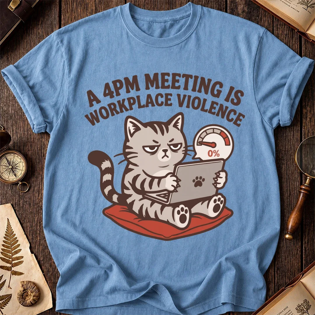 4PM Meeting Cat T-Shirt product image 4