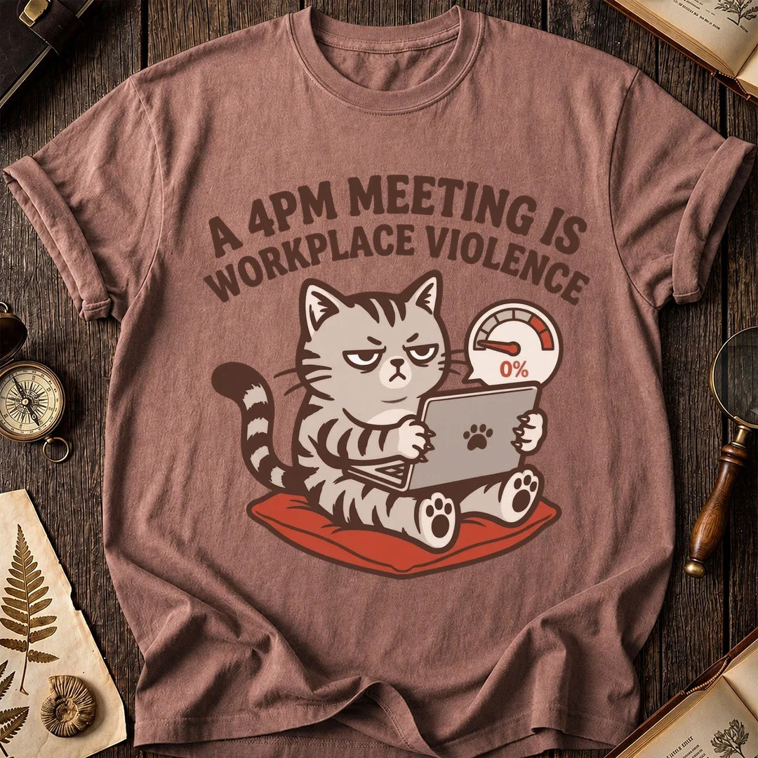 4PM Meeting Cat T-Shirt product image 1