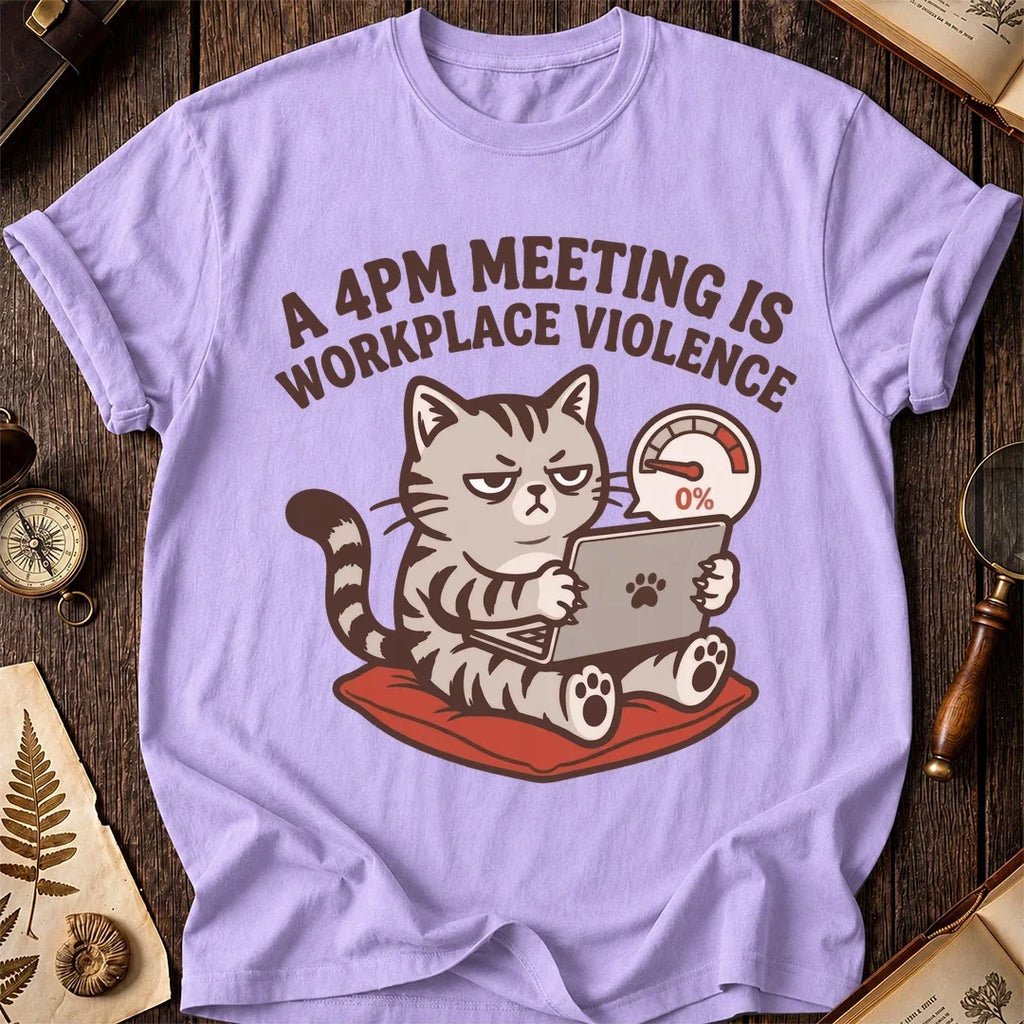 4PM Meeting Cat T-Shirt product image 8
