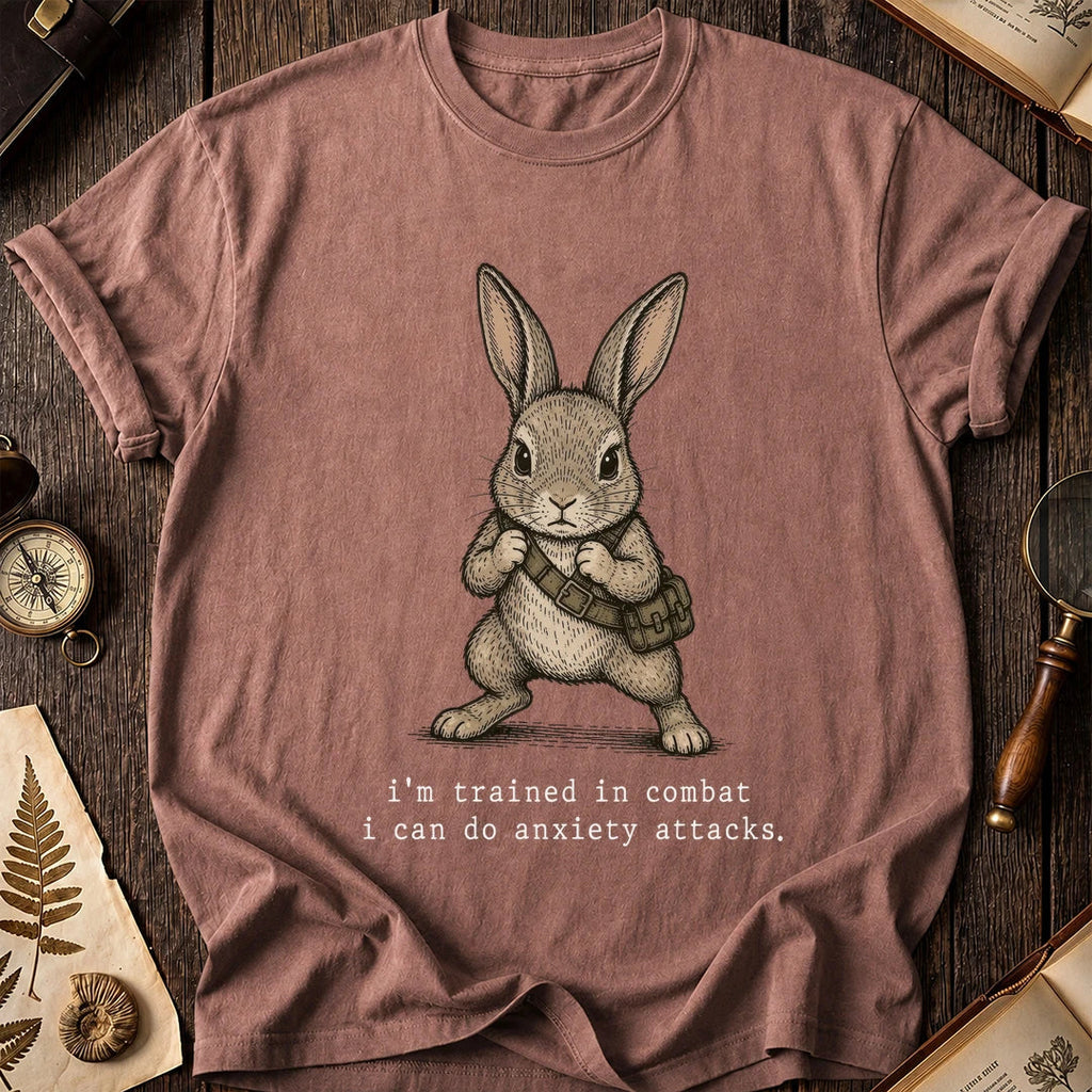 Combat Anxiety Rabbit T-Shirt product image 3