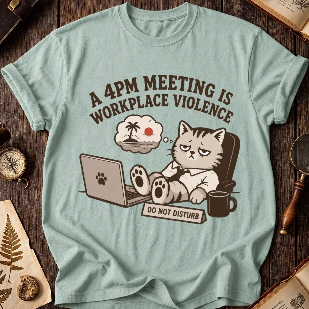 Late Meeting Survivor Cat T-Shirt product image 6