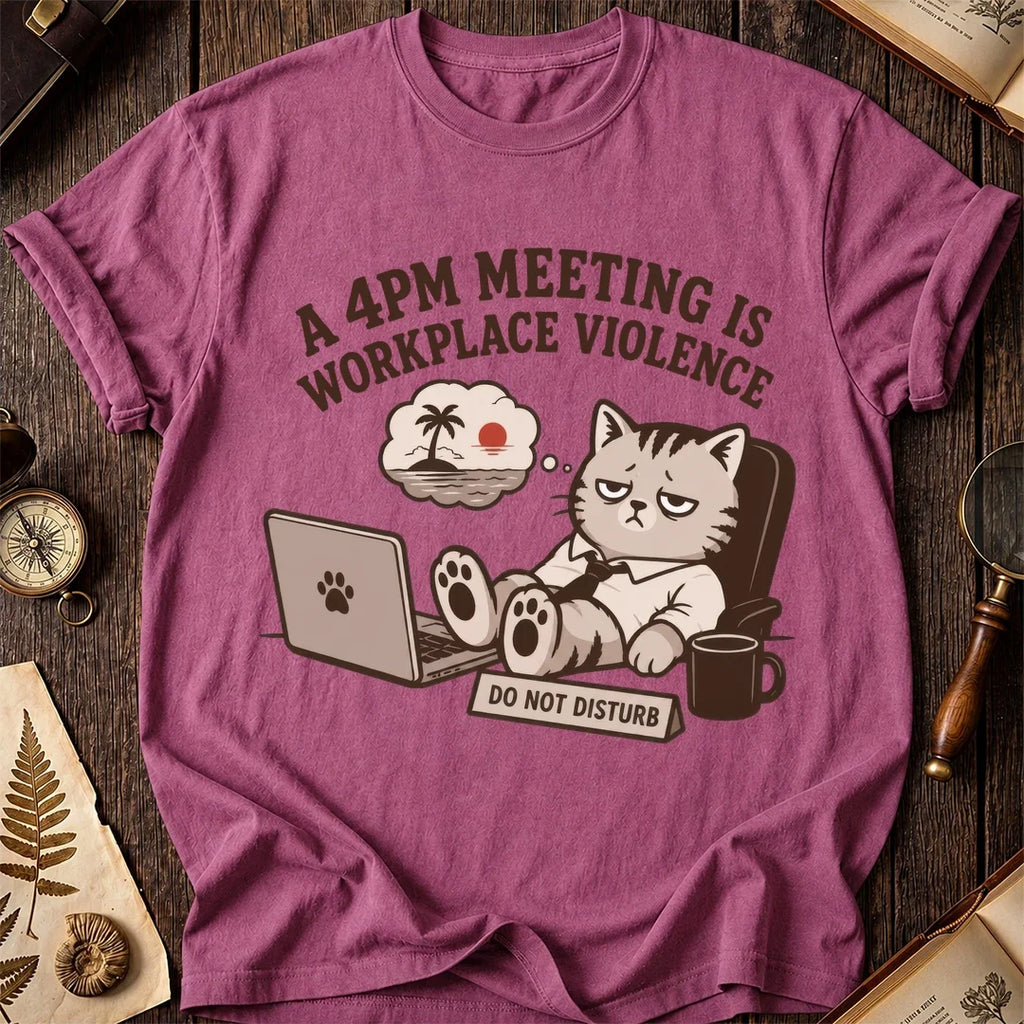 Late Meeting Survivor Cat T-Shirt product image 4