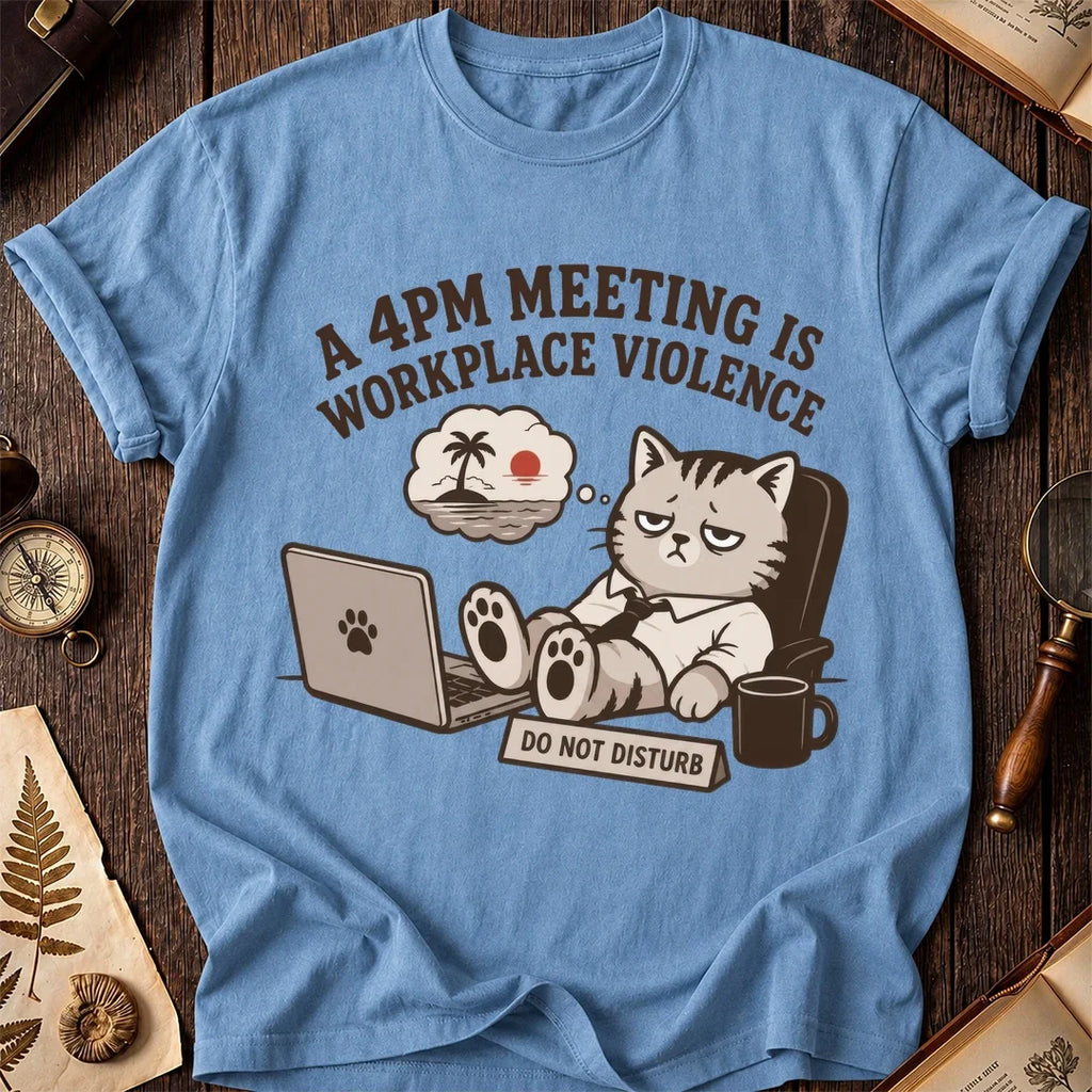 Late Meeting Survivor Cat T-Shirt product image 3