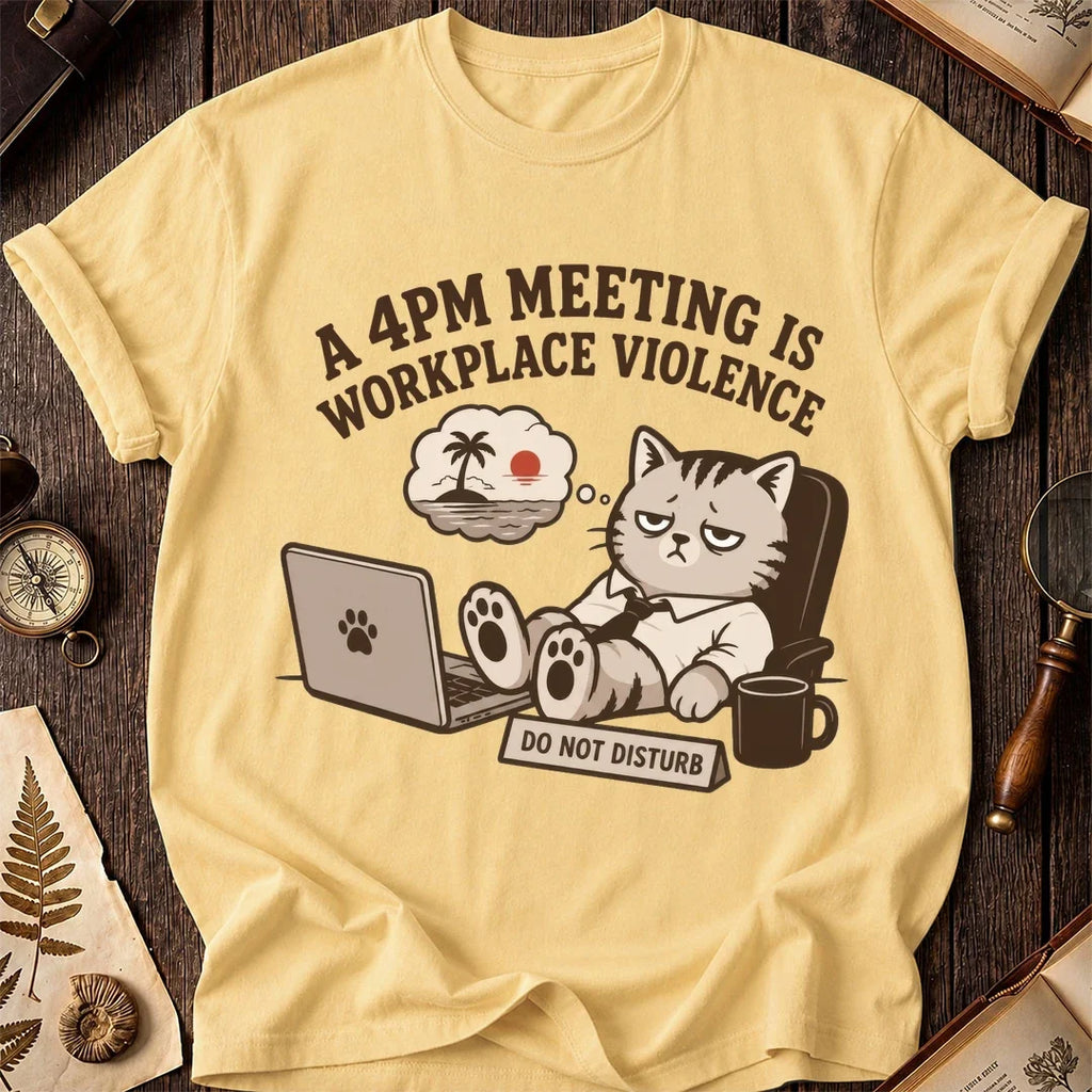 Late Meeting Survivor Cat T-Shirt product image 5