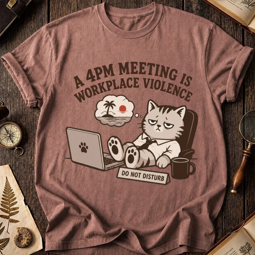 Late Meeting Survivor Cat T-Shirt product image 1
