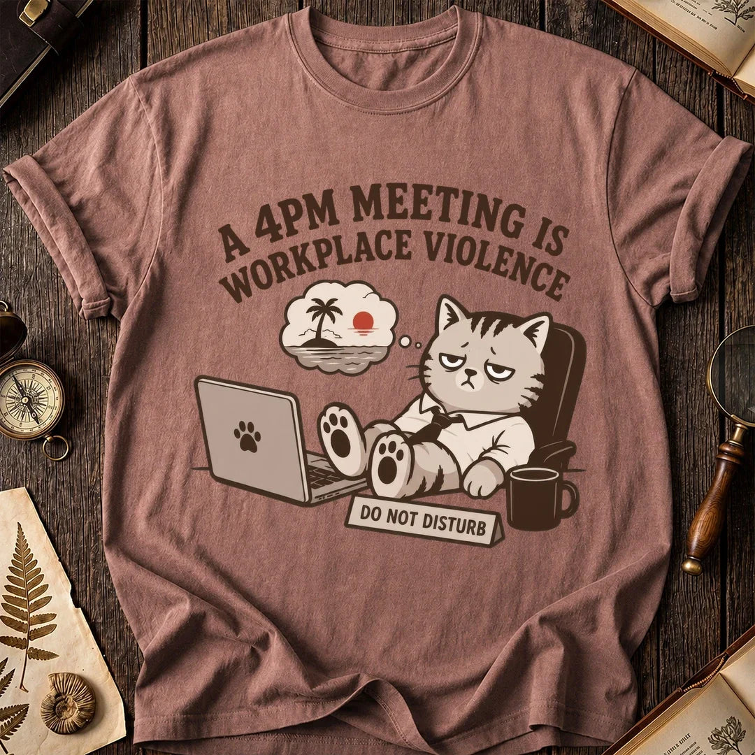 Late Meeting Survivor Cat T-Shirt product image 1