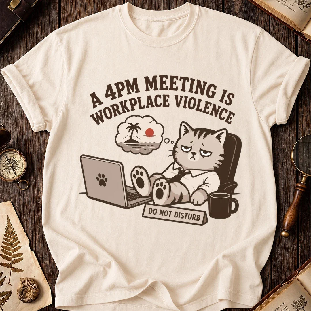 Late Meeting Survivor Cat T-Shirt product image 7