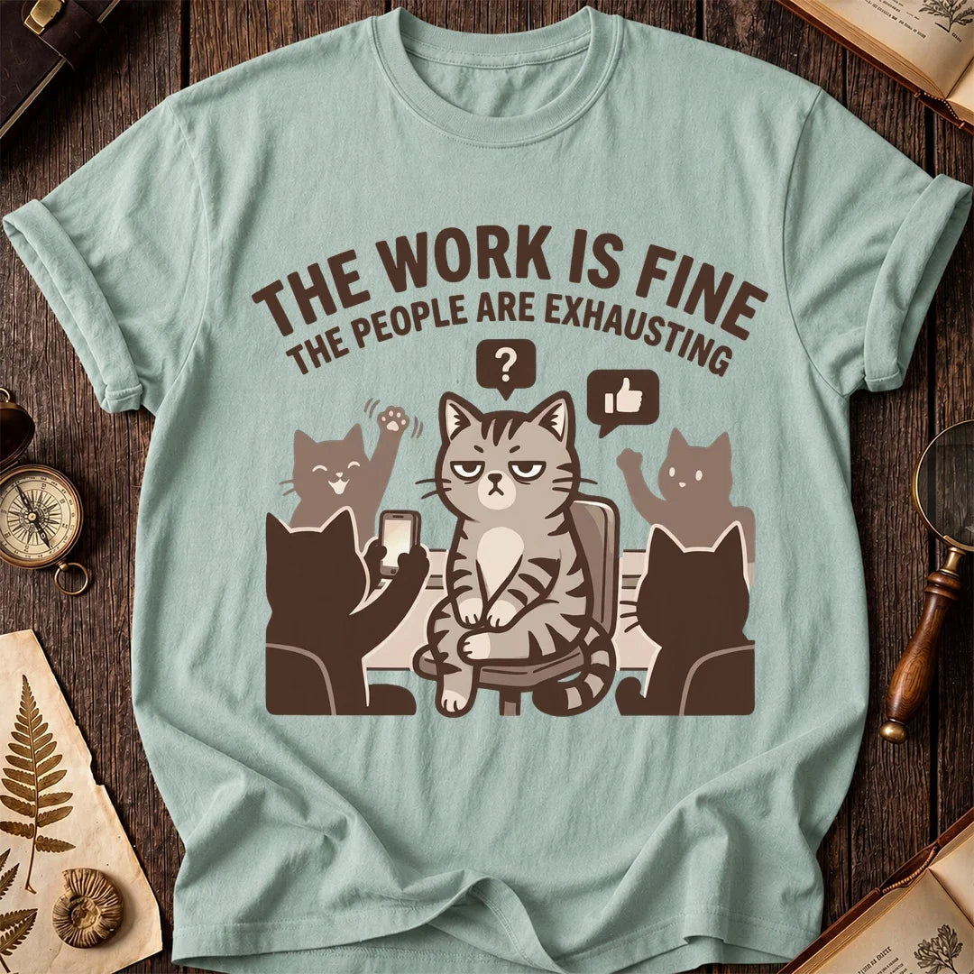 Socially Exhausted Cat T-Shirt product image 6
