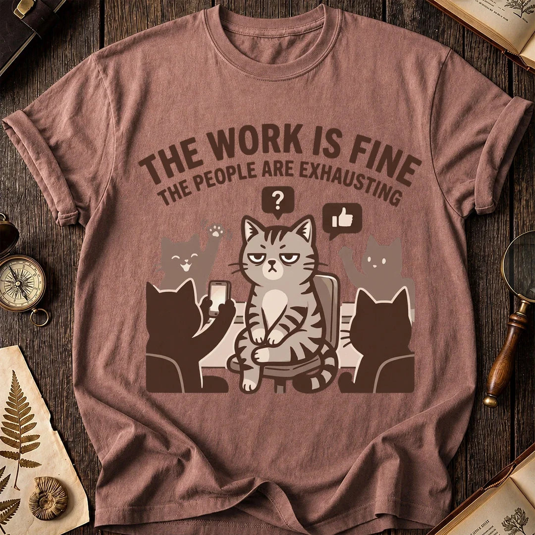 Socially Exhausted Cat T-Shirt product image 4