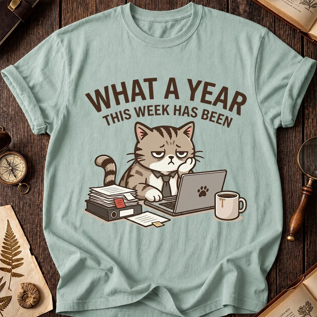 What a Year Office Cat T-Shirt product image 6