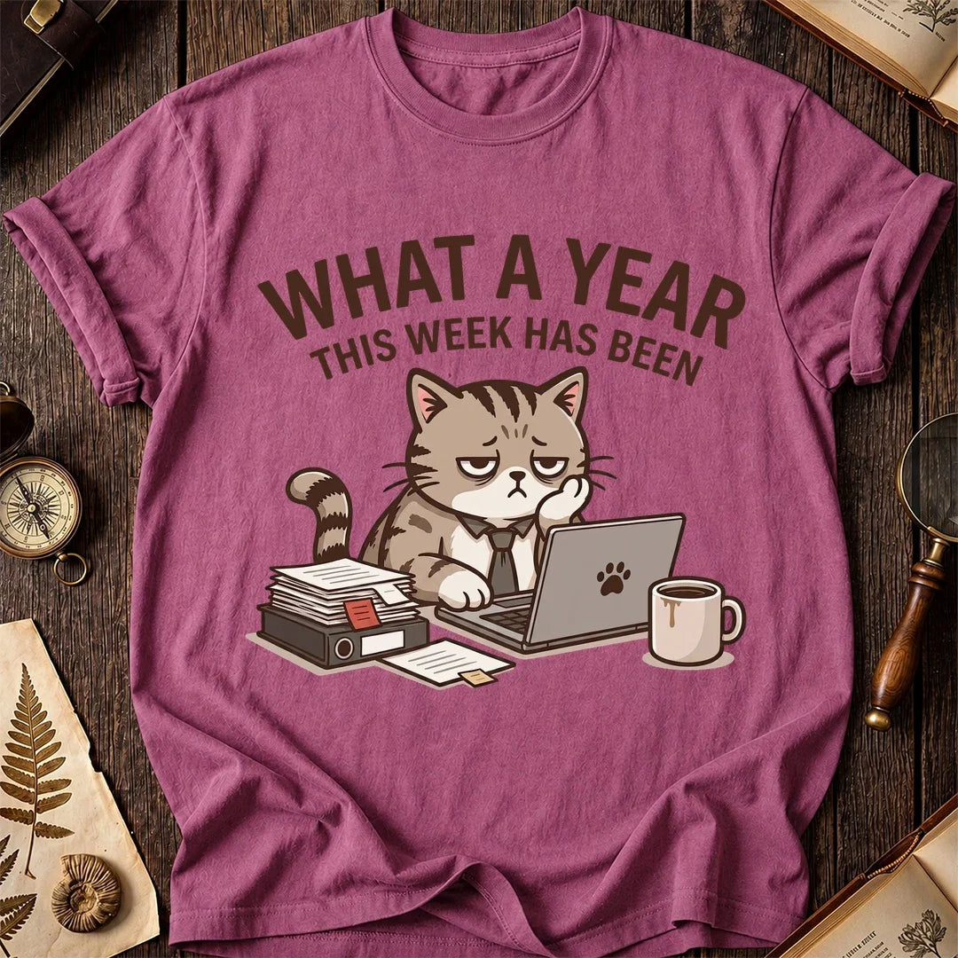 What a Year Office Cat T-Shirt product image 4