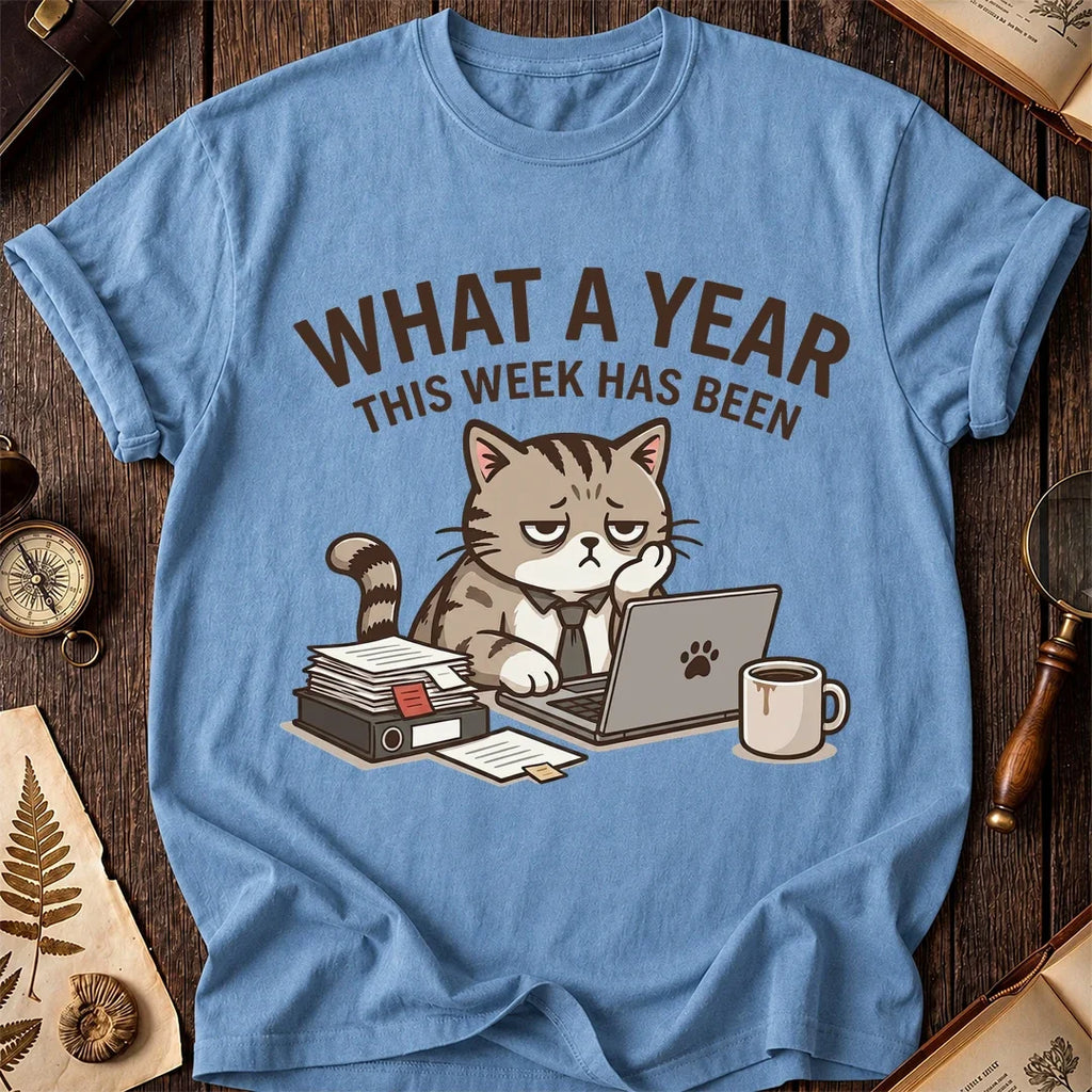 What a Year Office Cat T-Shirt product image 3