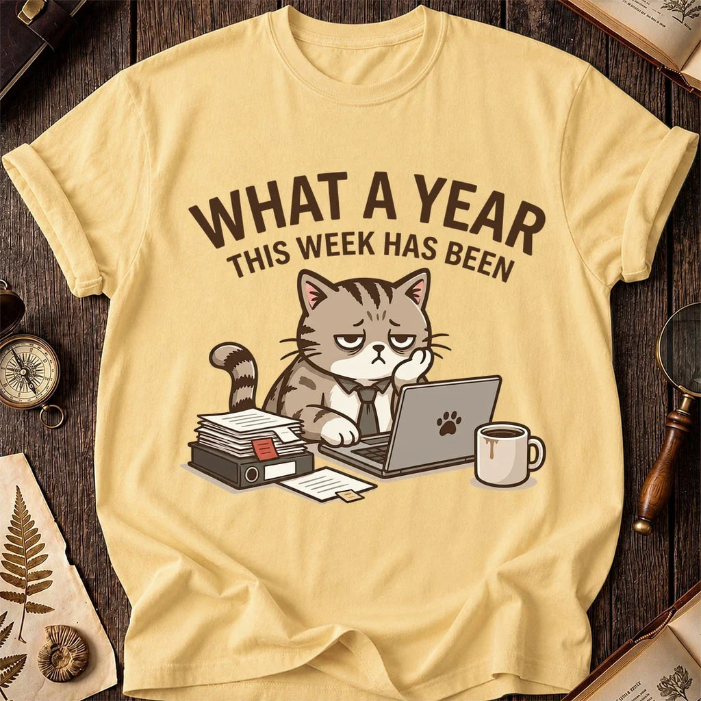 What a Year Office Cat T-Shirt product image 5