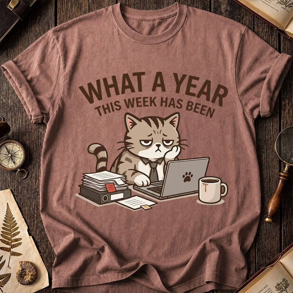 What a Year Office Cat T-Shirt product image 1