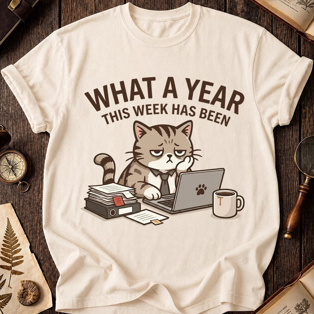 What a Year Office Cat T-Shirt product image 7