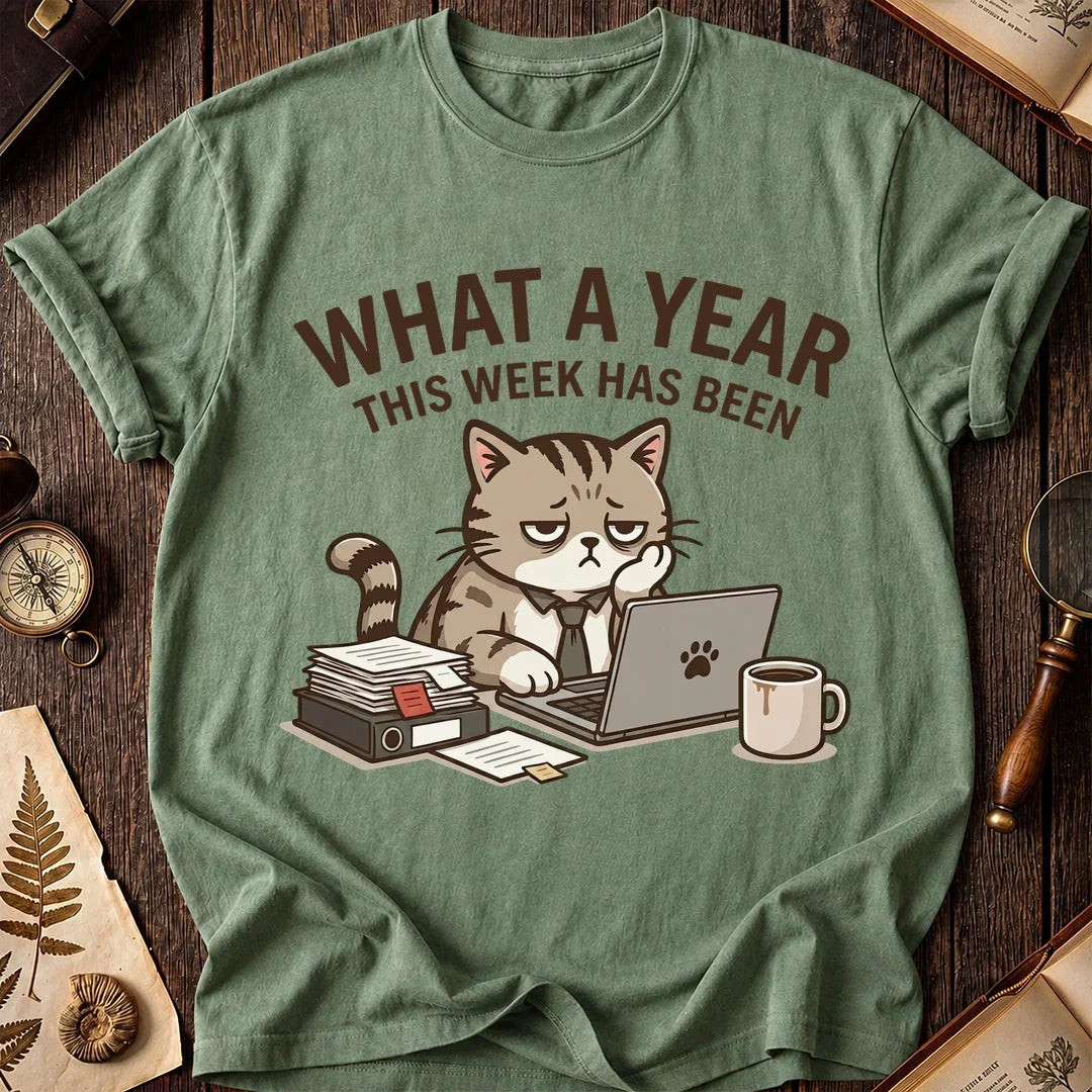 What a Year Office Cat T-Shirt product image 2