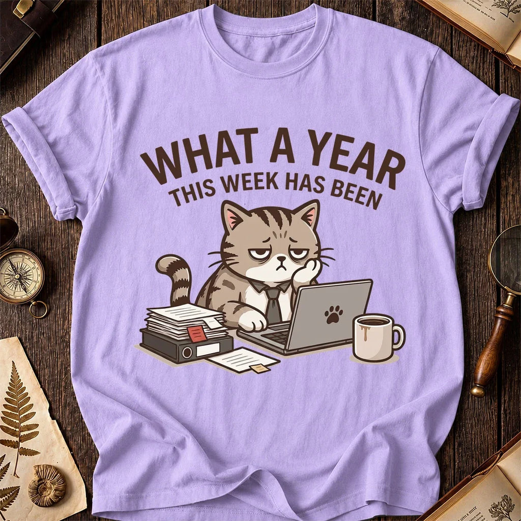 What a Year Office Cat T-Shirt product image 8