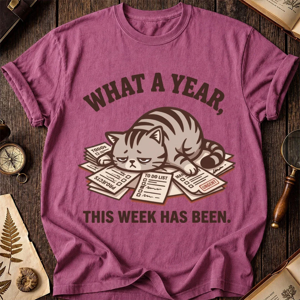 What a Year Tired Cat T-Shirt product image 4