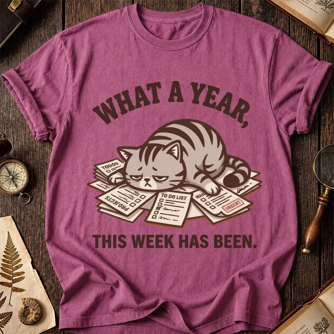 What a Year Tired Cat T-Shirt product image 4