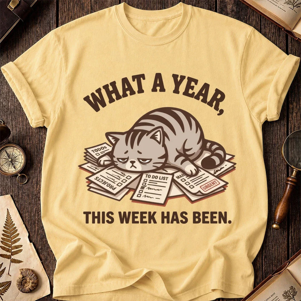 What a Year Tired Cat T-Shirt product image 5