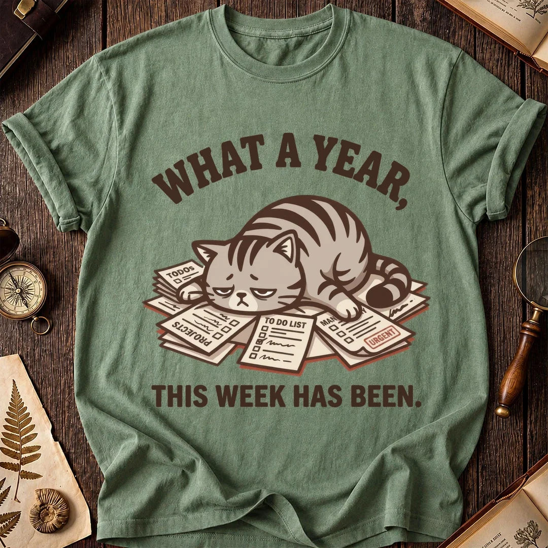 What a Year Tired Cat T-Shirt product image 3