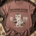 Work Is Fine Tired Cat T-Shirt product image 1